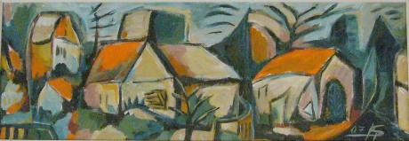 ---Landschaft mit kleinen Häusern - Karl-Heinz Schicht - Array auf Array - Array - Array ---Landschaft mit kleinen Häusern - Karl-Heinz Schicht - Array auf Array - Array - Array