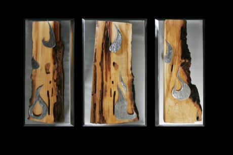 Skulptur Kaminfeuer - Triptychon - Kontrastwerke - auf - Array - Skulptur Kaminfeuer - Triptychon - Kontrastwerke - auf - Array -