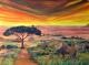 Afrika - Frank Finny - Ãl auf Leinwand - Reisen-Elefanten-Raubkatzen-Landschaft-Sonnenuntergang - Afrika - Frank Finny - Ãl auf Leinwand - Reisen-Elefanten-Raubkatzen-Landschaft-Sonnenuntergang -
