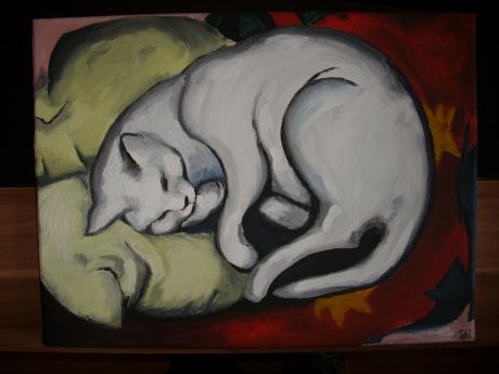 weiße Katze - angelehnt an Franz Marc - Christin Dahms - Array auf Array - Array - Array weiße Katze - angelehnt an Franz Marc - Christin Dahms - Array auf Array - Array - Array