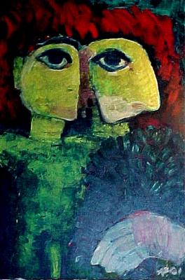 Paar mit Fächer am Hochzeitstag (2001) -Anya Sande - Anya Sander - Array auf Array - Array - Paar mit Fächer am Hochzeitstag (2001) -Anya Sande - Anya Sander - Array auf Array - Array -