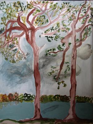 2 Bäume an der Dahme - Salzblatt Annette Schaefer - Array auf - Array - 2 Bäume an der Dahme - Salzblatt Annette Schaefer - Array auf - Array -