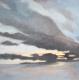 Winterhimmel an der Newa - Dagmar Kielau - Acryl-Tempera auf Holz - Fantastisch-Mystik-Himmel-FluÃ-Wolken-Abend-Winter - Symbolismus