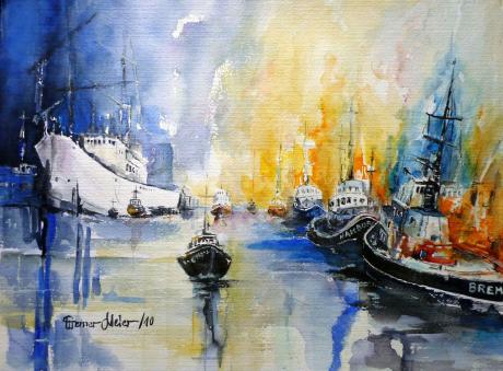 Schlepperflotte im Hafen (2010) - Werner Meier - Array auf Array - Array - Schlepperflotte im Hafen (2010) - Werner Meier - Array auf Array - Array -