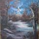 Die Nacht - Susanne Busch - Ãl auf Leinwand - Mystik-Wald-Abend - 