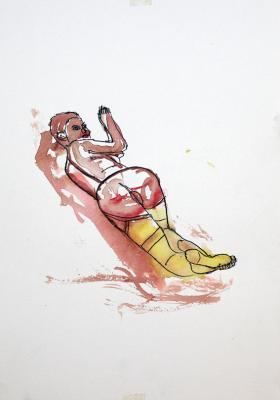 Zeichnung Nude 14 (Aquarellpapier, Tusche, 24x34) - Wolfgang Bretschneider - Array auf Array - Array - Array Zeichnung Nude 14 (Aquarellpapier, Tusche, 24x34) - Wolfgang Bretschneider - Array auf Array - Array - Array