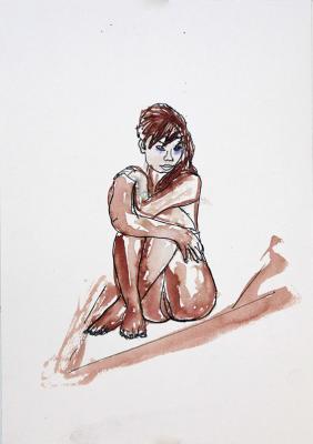 Zeichnung Nude 16 (Aquarellpapier, Tusche, 24x34) - Wolfgang Bretschneider - Array auf Array - Array - Array Zeichnung Nude 16 (Aquarellpapier, Tusche, 24x34) - Wolfgang Bretschneider - Array auf Array - Array - Array