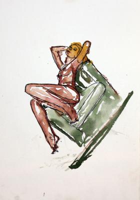 Zeichnung Nude 22 (Aquarellpapier, Tusche, 24x34) - Wolfgang Bretschneider - Array auf Array - Array - Array Zeichnung Nude 22 (Aquarellpapier, Tusche, 24x34) - Wolfgang Bretschneider - Array auf Array - Array - Array