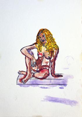 Zeichnung Nude 34 (Aquarellpapier, Tusche, 24x34) - Wolfgang Bretschneider - Array auf Array - Array - Array Zeichnung Nude 34 (Aquarellpapier, Tusche, 24x34) - Wolfgang Bretschneider - Array auf Array - Array - Array