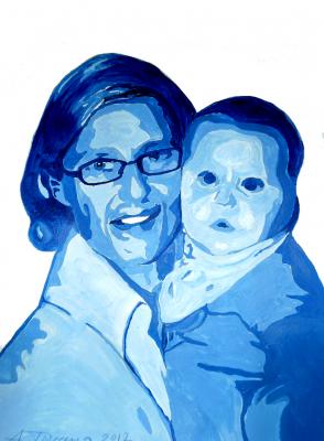 Frau mit Kind in blau - Andrea Maria Toscano - Array auf Array - Array - Array Frau mit Kind in blau - Andrea Maria Toscano - Array auf Array - Array - Array