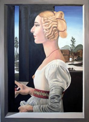 Historisches Portrait nach Botticelli - Franziska Gramm K.Meleon - Array auf Array - Array - Array Historisches Portrait nach Botticelli - Franziska Gramm K.Meleon - Array auf Array - Array - Array