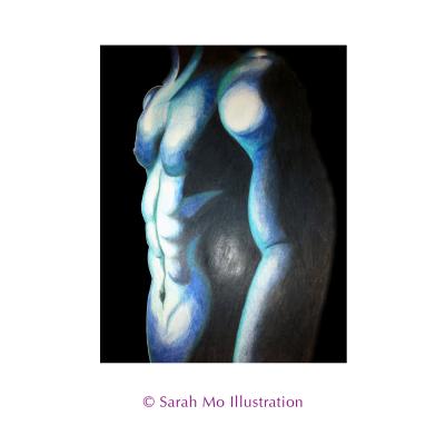 Akt Männlich Blau - Sarah Mo Illustration - auf - Array - Akt Männlich Blau - Sarah Mo Illustration - auf - Array -