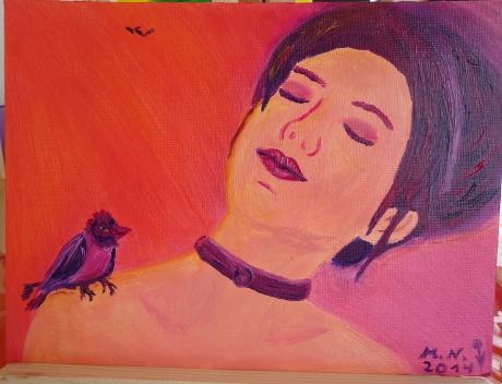 Frau mit Vogel - Marlies Noßack - Array auf Array - - Array Frau mit Vogel - Marlies Noßack - Array auf Array - - Array
