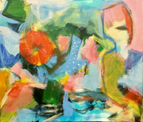 Figur und rote Blume - Karl-Heinz Schicht - Array auf Array - - Array Figur und rote Blume - Karl-Heinz Schicht - Array auf Array - - Array